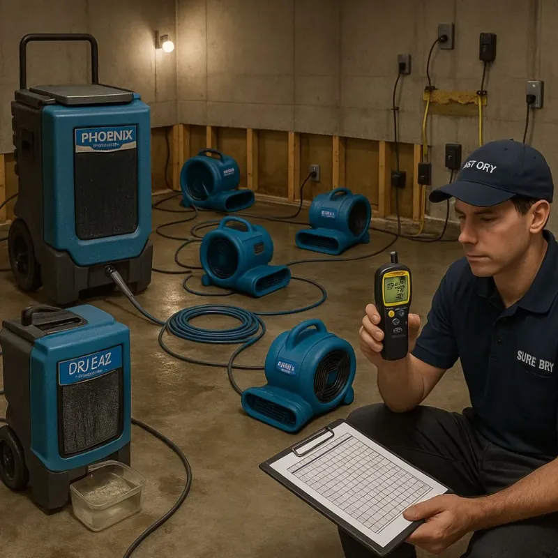 Structural Drying and Dehumidification process in Canutillo, TX